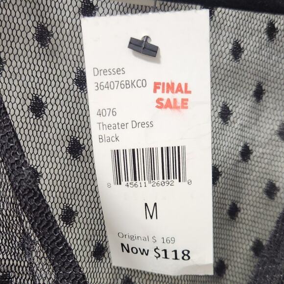Cabi Theater Dress Black w Polka Dot Lace overlay Size Medium NWT Retail $169 - Picture 13 of 16